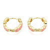 Enamel Plum Blossom Hoop Earrings EJEW-N011-107-2