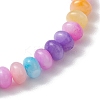 Rondelle Dyed Natural Freshwater Shell Beaded Stretch Bracelets for Women BJEW-JB10928-4