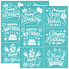 Happy Birthday Theme Self-Adhesive Silk Screen Printing Stencil DIY-WH0338-328-1