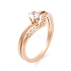 PVD Vacuum Plating 304 Stainless Steel Round Finger Ring for Women RJEW-C086-05-RG-1