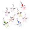 Angel Acrylic & Glass Beads Pendant Decorations HJEW-TAC0045-2