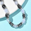 Natural  Chalcedony
 & Non-magnetic Synthetic Hematite Beaded Braided Bead Bracelets for Men Women BJEW-Z148-08P-03-4