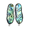 304 Stainless Steel Pave Natural Paua Shell Stud Earring Findings STAS-Z125-02P-1