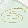 2MM Brass Textured Oval Link Chain Necklaces NJEW-P339-01A-G-3