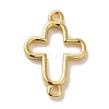 Rack Plating Brass Cross Outline Connector Charms Links KK-U027-05G-1