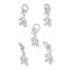 Rack Plating Brass Pave Cubic Zirconia Leaf Shape Ice Pick Pinch Bails KK-G464-07P-4