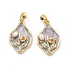 Brass Enamel Pendants KK-B129-25G-02-1
