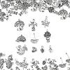 100Pcs 10 Styles Autumn Tibetan Style Alloy Pendants TIBEP-CJ0002-56-3