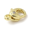 Brass Micro Pave Clear Cubic Zirconia Lobster Claw Clasps KK-K371-11B-G-2
