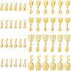 48Pcs 8 Style Brass Ice Pick Pinch Bails KK-FH0003-64-1