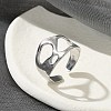 304 Stainless Steel Open Cuff Rings for Unisex RJEW-Q003-03P-1