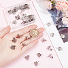48Pcs 6 Styles Textured Heart 304 Stainless Steel Stud Earring Findings STAS-SP0001-48-3