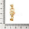 Flower Brass Micro Pave Clear Cubic Zirconia Lobster Claw Clasps KK-U059-49G-3