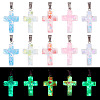 15Pcs Luminous Resin Sequins Pendants RESI-TA0004-20B-3