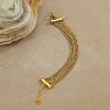 304 Stainless Steel Multi-strand Bracelets BJEW-C137-01GP-1