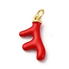 Brass Enamel Pendants KK-Q098-08G-1