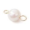 Natural Cultured Freshwater Pearl Two Sides Polished Connector Charms PALLOY-JF04041-01-4