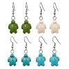 Synthetic Howlite & Turquoise Dangle Earrings EJEW-JE06166-1