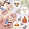 40Pcs 8 Style Single Face Printed Basswood Big Pendants WOOD-AR0001-35-4