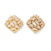 Brass Micro Pave Cubic Zirconia Stud Earring Findings LS-KK-Z094-11G-1