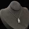 Arch with Flower Brass Enamel Pendant Necklaces LS-NJEW-H051-06G-1