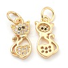 Brass Clear Cubic Zirconia Charms ZIRC-B010-04G-2
