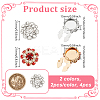 4Pcs 2 Colors Alloy Rhinestone Cufflinks DIY-NB0013-80C-2