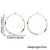 Handmade Glass Seed Beads Hoop Earrings HQ0649-3-2