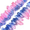 Two Tone Spray Painted Natural Quartz Crystal Points Beads Strands G-Q610-03B-1