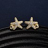Brass Micro Pave Clear Cubic Zirconia Earrings EJEW-D328-03G-02-1