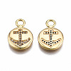 Brass Micro Pave Clear Cubic Zirconia Pendants KK-Q277-043-NF-3