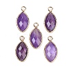 Natural Amethyst Faceted Pendants G-G193-01G-11-1