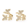 Brass Micro Pave Clear Cubic Zirconia Cuff Rings LS-ZIRC-M117-03G-1