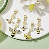5Pcs Bee Alloy Enamel Pendant Decorations HJEW-JM01728-4