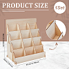 4-Tier 12 Grids Wood Greeting Card Storage Riser Racks ODIS-WH0100-15-3