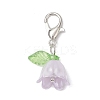 Flower Acrylic & Plastic Imitation Pearl Beads Pendant Decorations HJEW-JM03231-01-4
