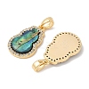 Brass Micro Pave Clear Cubic Zirconia Pendants KK-Q030-08G-3