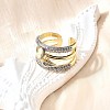 Brass Micro Pave Cubic Zirconia Cuff Rings RJEW-V007-05GP-3