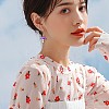 Enamel Mushroom Dangle Stud Earrings JE987A-2