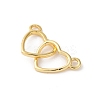 Brass Interlocking Heart Connector Charms LS-KK-V016-10G-2