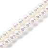 UV Plating Pearlized Glass Pearl Beads Strands GLAA-F128-01A-T1-1