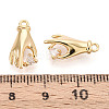 Brass Micro Pave Clear Cubic Zirconia Pendants KK-T078-06G-02-3