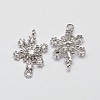 Snowflake Brass Micro Pave AAA Cubic Zirconia Charms X-ZIRC-L050-05P-NR-2