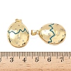 Brass Micro Pave Clear Cubic Zirconia Enamel Pendants KK-G536-24G-4