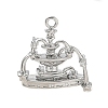 Brass Micro Pave Clear Cubic Zirconia Pendants KK-K351-72P-1