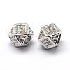 Rack Plating Brass Cubic Zirconia Beads ZIRC-S029-02P-2