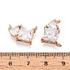 Brass Pave Clear Cubic Zirconia Pendants KK-N284-07G-3