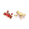 Ion Plating(IP) 304 Stainless Steel Enamel Pendants STAS-N114-12G-2