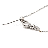 Non-Tarnish 304 Stainless Steel Serpentine Chain Necklace for Women NJEW-G104-07P-3