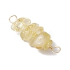 10Pcs 5 Styles Constellation Natural Garnet & Rose Quartz & Tiger Eye & Amethyst & Strawberry Quartz Copper Wire Wrapped Chip Beaded Connector Charms PALLOY-JF02905-11-5